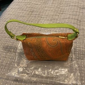 Etro brown/green paisley mini handbag 02AC265